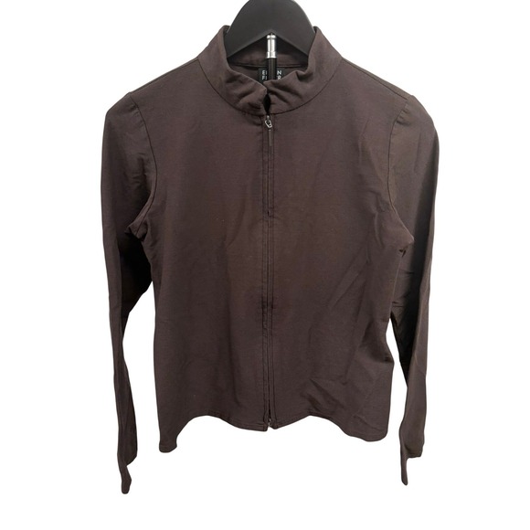 Eileen Fisher Jackets & Blazers - Eileen Fisher Women's Petite Brown Two Way Full Zip Crepe Stretch Jacket PP